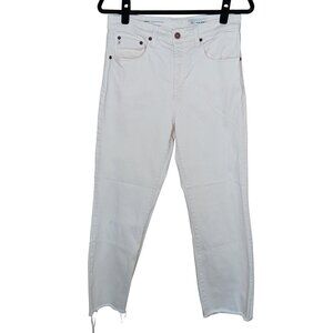 AG Kinsley High Rise Pop Crop White High-Waisted Jeans